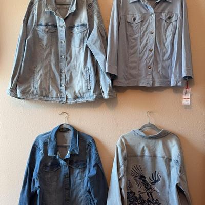 Lot Of 4 Women’s Denim Jackets 3X + 24W