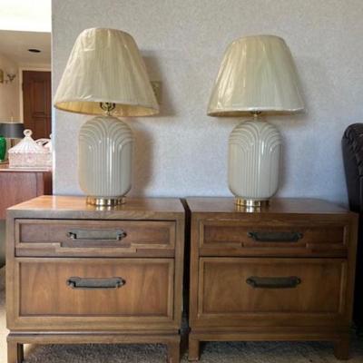 Sale Photo Thumbnail #89: Pair of 1980s Art Deco Revival Table Lamps