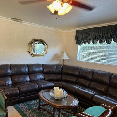 Leather sectional sofa