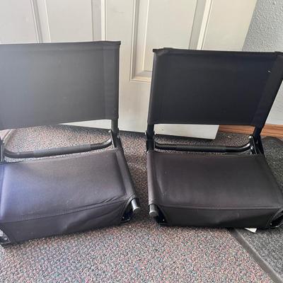 Cascade Mountain Canvas Folding Stadium Chairs (2) Steel Base 