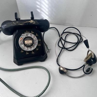 Stromberg-Carlson Rotary Phone Wall Mount, Operator Over Head Headset USA 