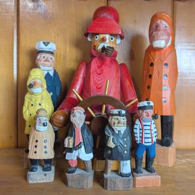 Wooden Hand Carved Sailors 