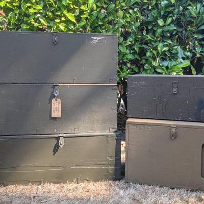 EMPTY Military Style Wooden Chests