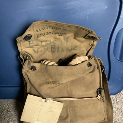 WWII Canvas Bag w/Gas Mask