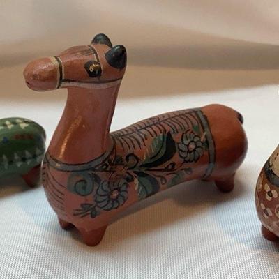 Peruvian Llammas Ceramic Figures 