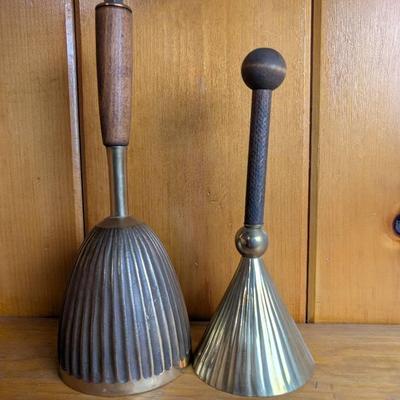 Brass Table  Bells With Wooden Handles