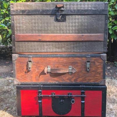Collection  Wooden Steamer Like Trunks
