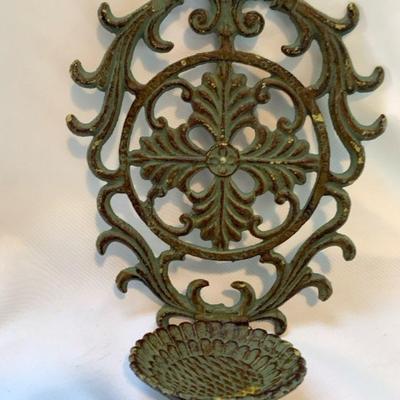 Cast Metal Candle Sconce