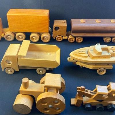 Wood Toy Trucks & Boats
