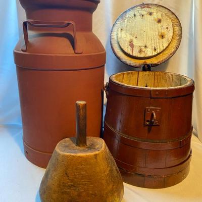 Milk Can & Butter Churn 