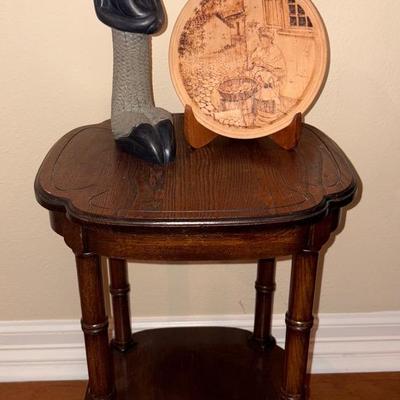 Wooden Side Table And Decor 