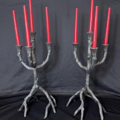 Metal Tree Branch Candelabra