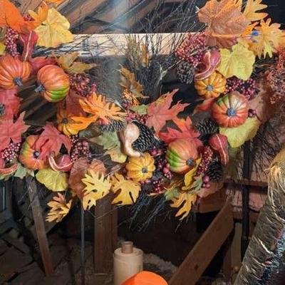 Fall Wreaths & Plastic Jack-o’-lanterns 