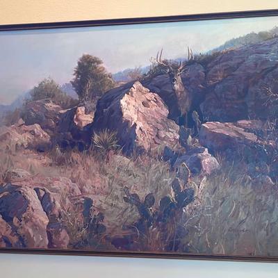 James Robinson Art-Desert Scene with Deer