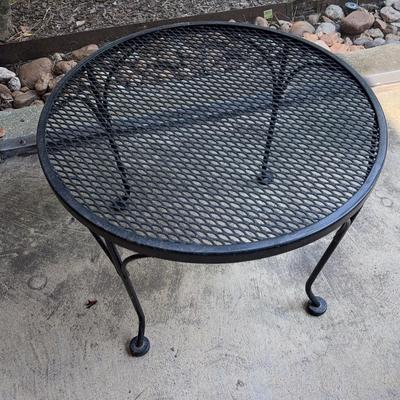 Outdoor Wrought Iron Side Table