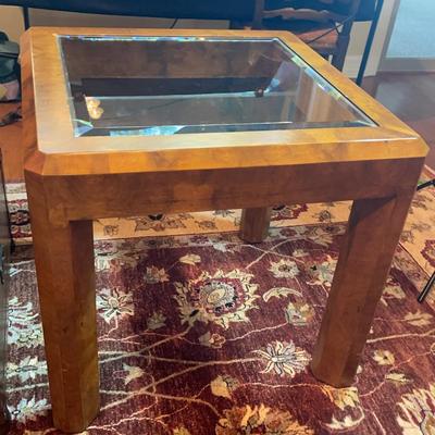 Square Wooden/Glass Side Table #2