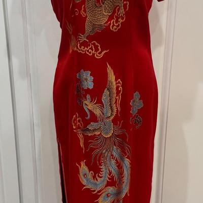 Oriental Red Silk Dress by Marino