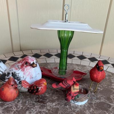 Cardinals Bird Feeder And Birds 