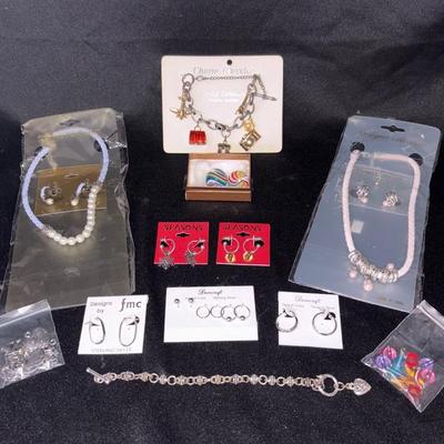 Sterling Silver Earrings And Costume Jewelry 