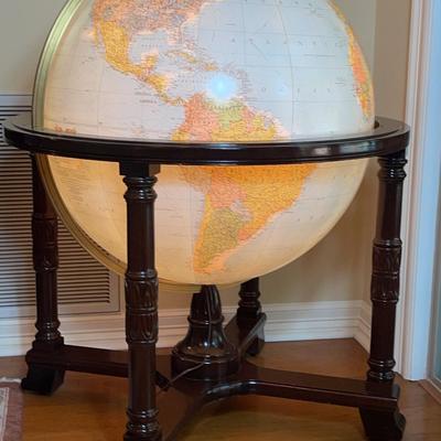 Floor Illuminated Globe With Light 32”