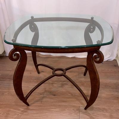 Metal And Glass Side Table -2nd Floor 