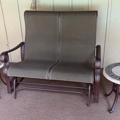 Sling Loveseat And Two Side Tables 