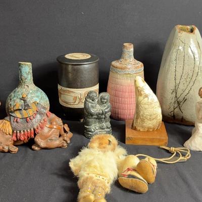 Assorted Stoneware Vases And Decor 