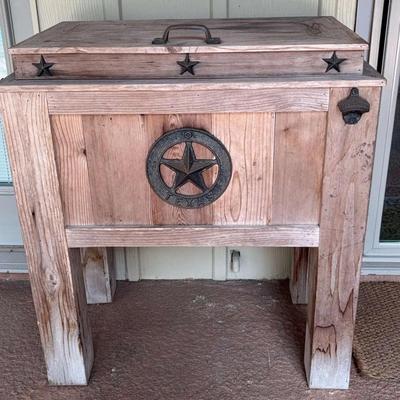Wood Texas Cooler Ice Chest 