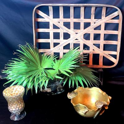 Home Decor: Faux Plant, Bowl and Basket