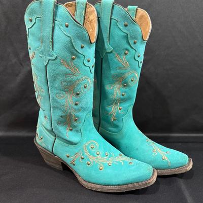 TannerMark Turquoise Suede Boots