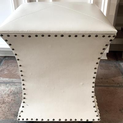 Modern White Storage Ottoman 
