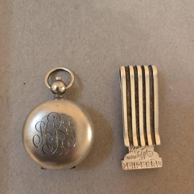 Antique Money Clip and Coin Holder Sterling 