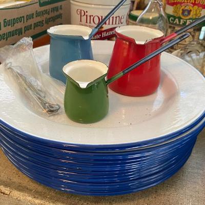 enamelware dishes and plates by pottery barn