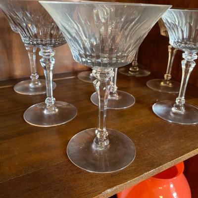 Vintage Crystal stemware, Melissa by Tiffin Franciscan, 8 each, Red, White and Champagne
