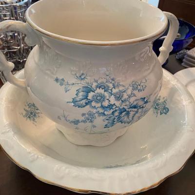 antique wash basin and pitcher semi vitreous porcelain by kt&k co