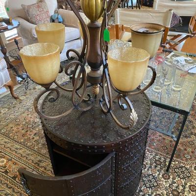 round barrel studded occasional table