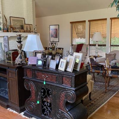 gothic entry way piece and duraflame electric fireplace