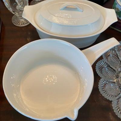 mid century white pottery super cream by hall