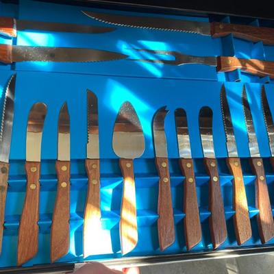 vintage knife set champagne, stainless steel, japan
