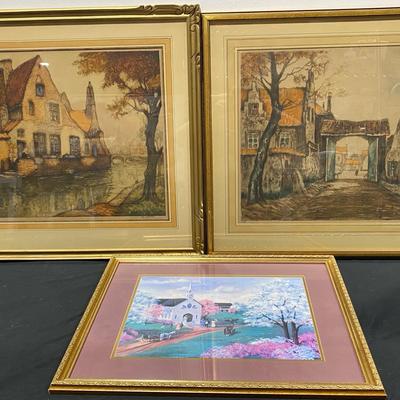 Vintage Art Prints Of Villages