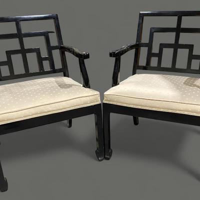 Matching Asian Style Arm Chairs