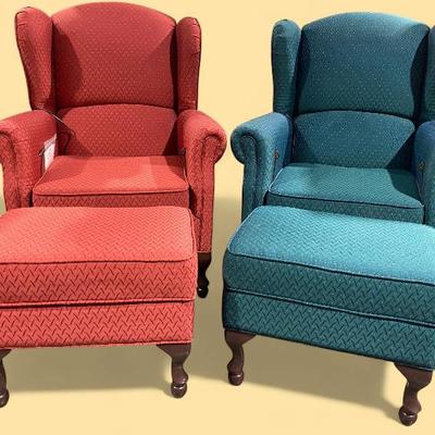 Risedale Matching Electric Lift Chairs With Matching Storage Ottomans