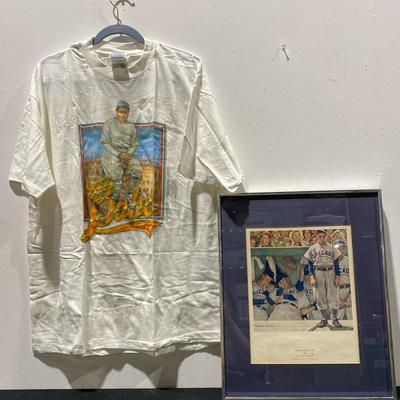 Vintage Babe Ruth XL Shirt & Vintage Chicago Ninth “Bottom Of The Ninth” By Norman Rockwell