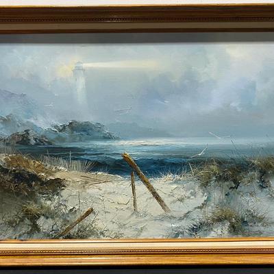Large Vintage Seascape Oil Painting By Karl Neumann