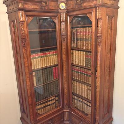 Eastlake Renaissance Revival Corner Library Shelf