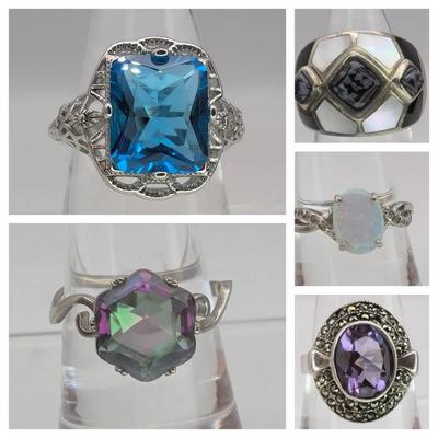 5 Sterling Silver Finger Rings
