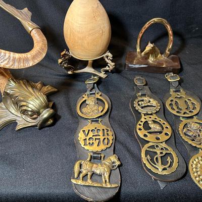 Brass Koi Rams Horn Design By Chapman - Horse Brasses - More
