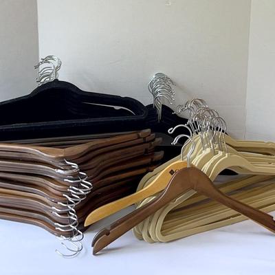 Velvet And Wooden Hangers