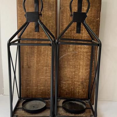 Wall Candle Sconces With Wooden Holders