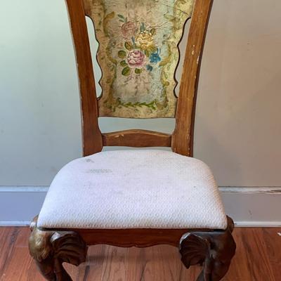 Queen Anne Style Side Chair With Elephant Front Legs